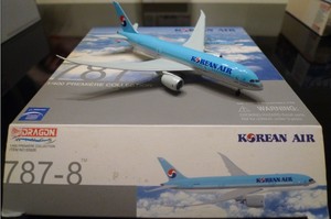 威龙DRAGON成品客机1/400大韩航空787-8标准涂装无注册号