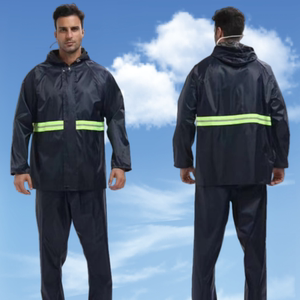 反光条雨衣套装环卫保洁交通环保工人加厚雨衣厂价直销可印字广州