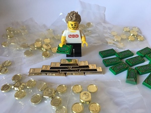 配件 3069bpx7 乐高 纸币 100美金 金币 金砖  奖杯玩具积木