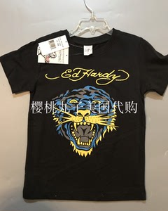 00拉拉ddbear淘宝ed hardy专柜正品2022春夏款儿童印花烫钻休闲短裤