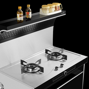 marssenger火星人e5gz厨房不锈钢集成灶触控侧吸下排燃气灶一体