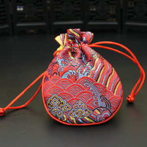 小红袋子布袋锦囊袋文玩手串佛珠首饰珠宝饰品收纳袋乾坤袋中国风
