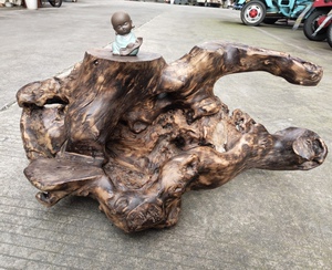 天然根艺实木树根雕黄荆木花几花台底托底座原生态风化木创意摆件