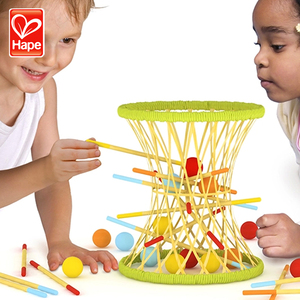 竹篓掉球幼儿早教园儿童多功能益智木质多人互动亲子玩具正品
