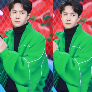 天天向上王一博程潇同款衣服外套绿色摇粒绒羊羔毛绒开衫卫衣潮牌