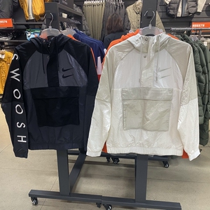 nike耐克 swoosh双勾男子防风运动休闲半拉链连帽夹克外套 dj0477