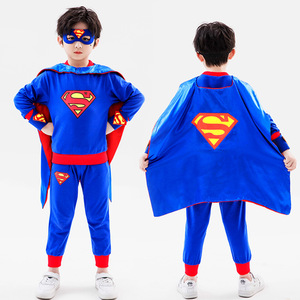 六一节儿童超人衣服网红炸街男童猪猪侠套装蜘蛛侠男孩帅气潮衣