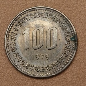 韩国原光卷拆1979年100元韩元李舜臣硬币钱币第二套铜镍南朝鲜unc