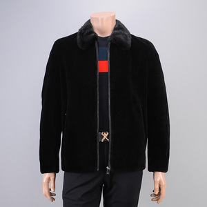 劲霸男装2022男士冬季新款绵羊毛皮草夹克水貂翻毛领外套bphc4304