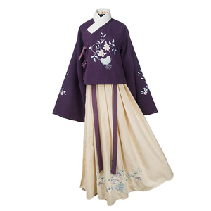 000人付款淘宝【双11狂欢价】汉尚华莲传统汉服花期印花交领袄裙琵琶