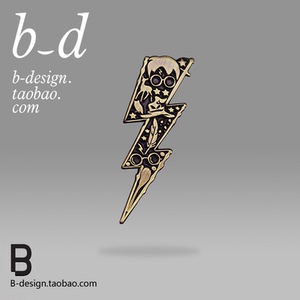 魔法电影pin哈利波特金属徽章幸运珐琅西装胸针暗黑闪电