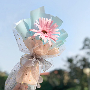 皱纹纸扶郎花材料包非洲菊纸艺花手工diy材料褶皱纸单朵花束包装