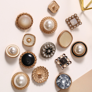 金属圆形高档大号大衣纽扣珍珠扣子百搭装饰毛呢纽扣女小香扣