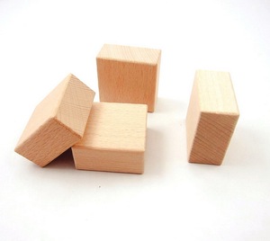 正品原色榉木立方体小F蒙氏魔方积木儿童木制教具益智玩具正方体