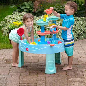 新品~美国step2儿童双旋转瀑布戏水桌玩水池玩沙台沙滩玩具室内外