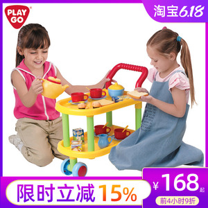 幼教玩具 香港贝乐高茶点推车幼儿园过家家仿真手推车儿童厨房