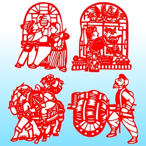 农家乐剪纸新农村窗花东北菜馆玻璃贴特色饭店民宿农家院客栈装饰