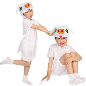 六一幼儿园表演服儿童小猪演出服夏季男童女童动物衣服猪服装亲子