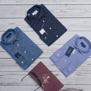 中国总代理 瑞典eton 经典纯棉斜纹胡椒盐面料 春夏男士长袖 衬衫