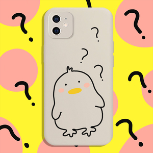 搞怪问号呆呆鸭手机壳适用7k9oppo6reno5pro4a8创意realmeq2gtneo