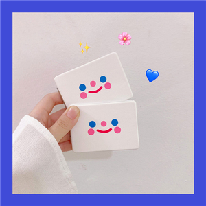 ins可爱卡通韩风云朵笑脸镜子随手化妆镜便携随身小巧迷你补妆镜