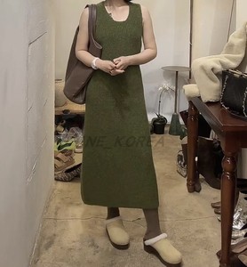 Winnie_菁菁欧尼同款 韩国东大门代购 超细羊毛长款背心连衣裙