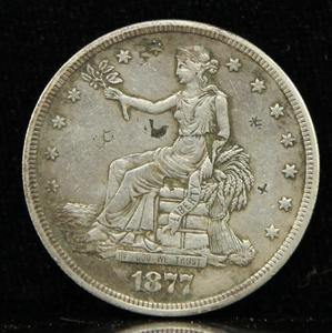 佩古斋古玩古董收藏真品钱币真币古币金银币/美国银币老银币1877