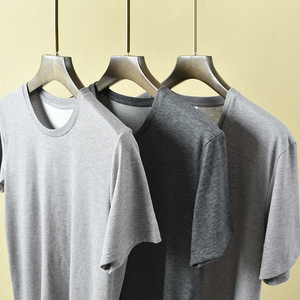 灰色系 男士涤棉速干t恤 圆领v领透气薄款短袖 宽松舒适休闲款