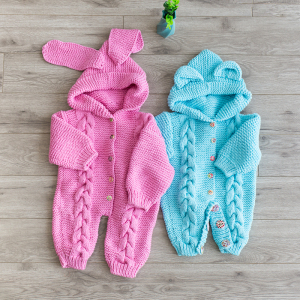 巧织馆萌宝宝连体服材料包送教程手工diy钩针编织宝宝全棉毛线衣