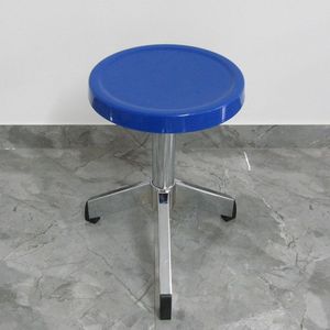 无靠背学校实验室圆凳前台椅电脑椅工作凳吧椅手动升降罗杆转椅蓝
