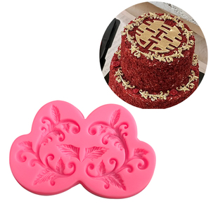 欧式花边装饰形状翻糖蛋糕装饰模具硅胶浮雕树叶巧克力蕾丝模具