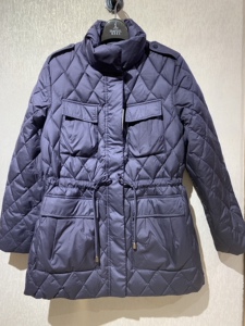 依莎菲尔2021冬装新款e1806sn中长收腰羽绒服外套