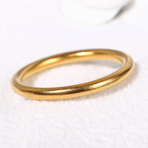 老凤祥9999足金黄金古法金磨砂24k圆形素戒戒圈戒指支持验货女款