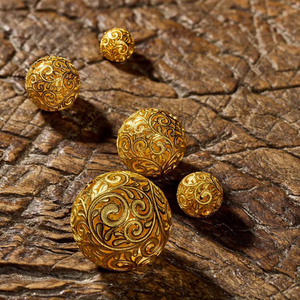 王焜珠宝定制 原创设计师品牌 18k/24k黄金 缠枝玲珑球 配珠 隔珠