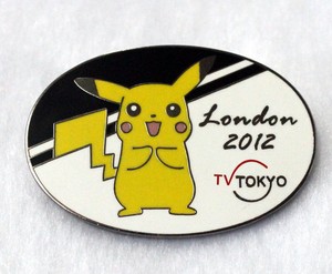 2012年伦敦奥运会徽章日本媒体东京电视台皮卡丘纪念章礼品黑1905