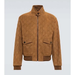 gucci/男士小牛皮绒面革飞行员夹克 220906my1190