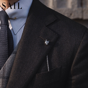 西装驳头链插花眼男士西服领链金属动物猫咪复古高档装饰新郎结婚