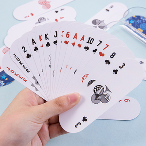 创意圆形扑克牌卡通便携纸牌卡片斗地主聚会休闲游戏盒装卡牌扑克