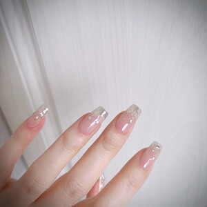 【77穿戴甲】熔银*爆款魔镜粉立体水滴美甲ins风气质显白成品甲片