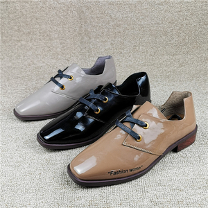 3536外贸尾单牛皮女鞋平底系带休闲鞋英伦小皮鞋真皮断码清仓处理