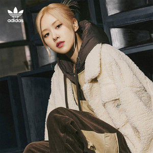 adidas阿迪达斯三叶草卫衣女2021冬季朴彩英rose同款连帽套头衫