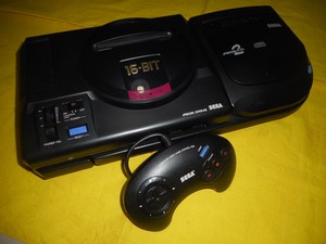 世嘉 md2 cd 游戏机本体 初回卡带 游戏机 原装手柄