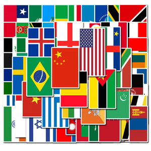 105张世界国旗贴画笔记本电脑水杯吧台旅行箱冰箱背景墙玻璃贴纸