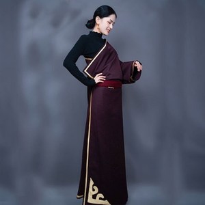 新款四季藏装女款单件藏袍金边女装藏服康装女款藏服双层女款藏服