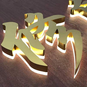 萤火虫不锈钢金属背光字背打光发光字室内背景墙logo背光字钛金字