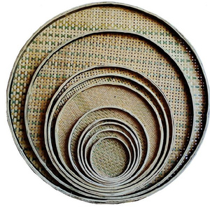 晒粮食家居筛盘药材小竹筛子家用s绘画装饰