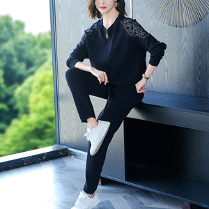 戎美时尚高端女装旗舰店针织开衫棒球服运动休闲套装女卫衣高端运