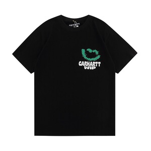 卡哈特carhartt wip潮牌喷漆笑脸印花男女情侣休闲宽松短袖t恤夏