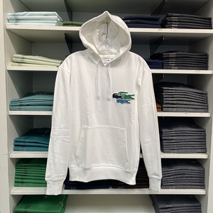 纽约大宝 lacoste/法国鳄鱼 男女同款宽松纯棉舒适连帽休闲卫衣