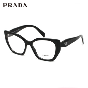 PRADA/普拉达黑色多边形眼镜框男女徽标字母logo光学眼镜 0PR18WV